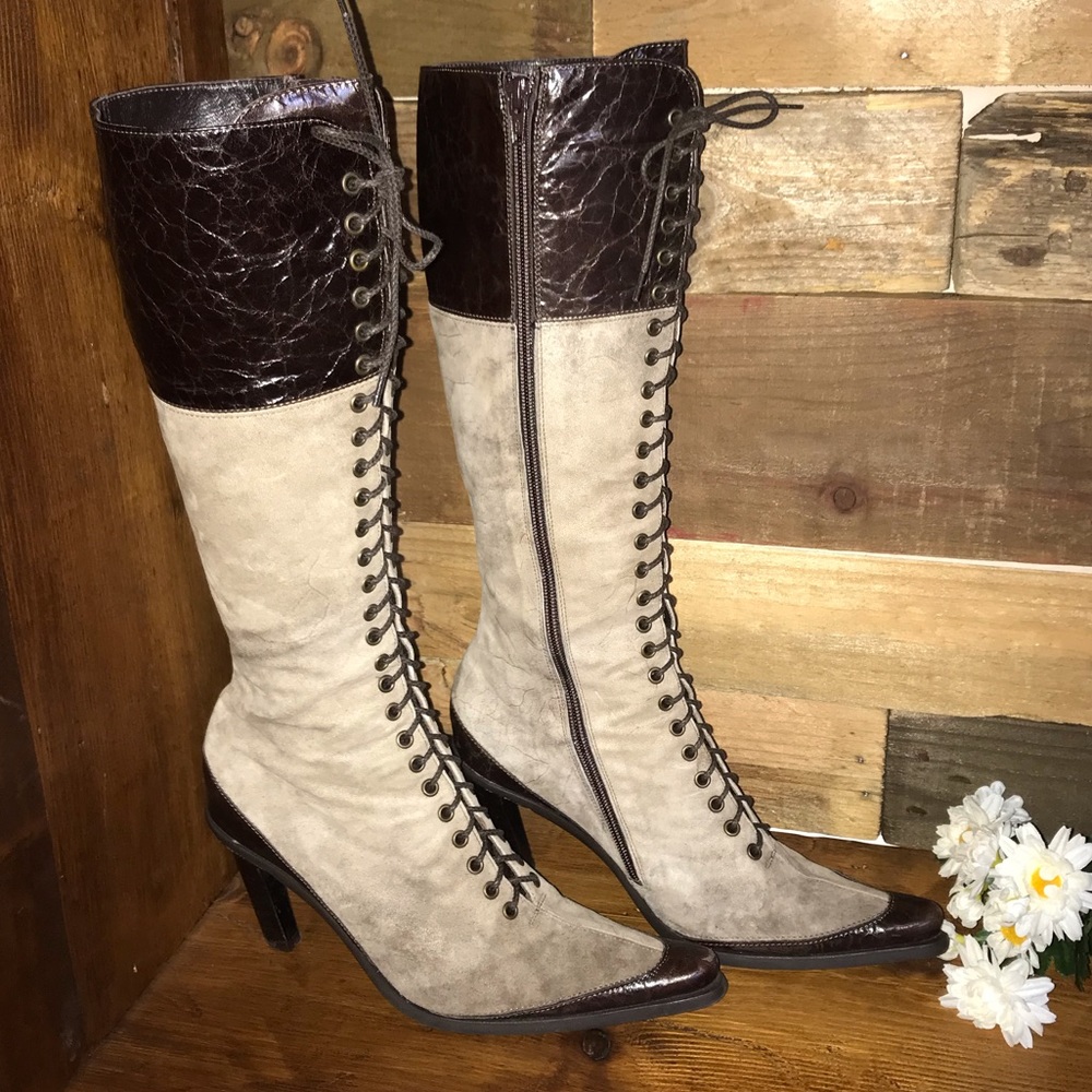 Victorian Steampunk Vic Matie Suede Leather Boots - Picture 2 of 7